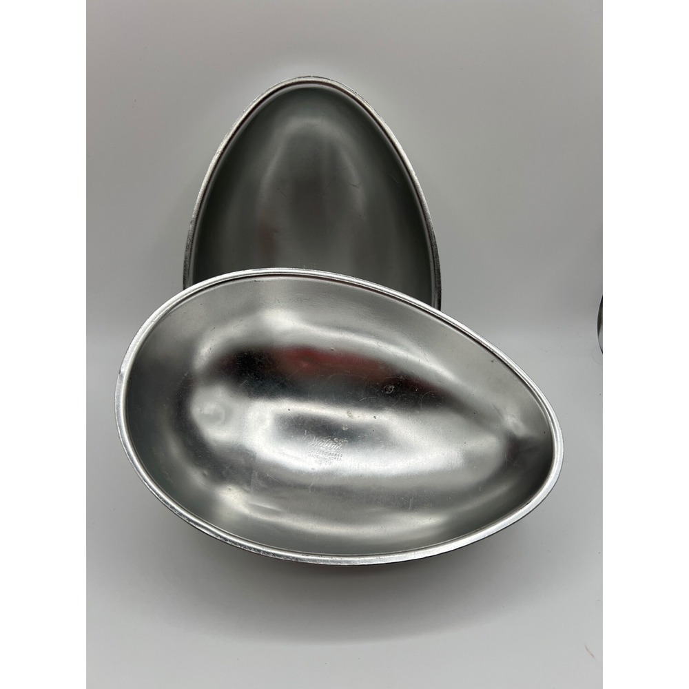 Vintage 1971 Wilton 3D Egg Cake Pan Set Aluminum Easter Baking 502-2121